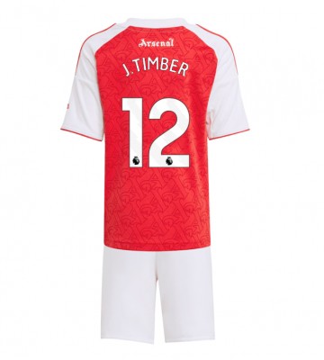 Arsenal Jurrien Timber #12 Hjemmebanetrøje Børn 2025-26 Kortærmet (+ Korte bukser)